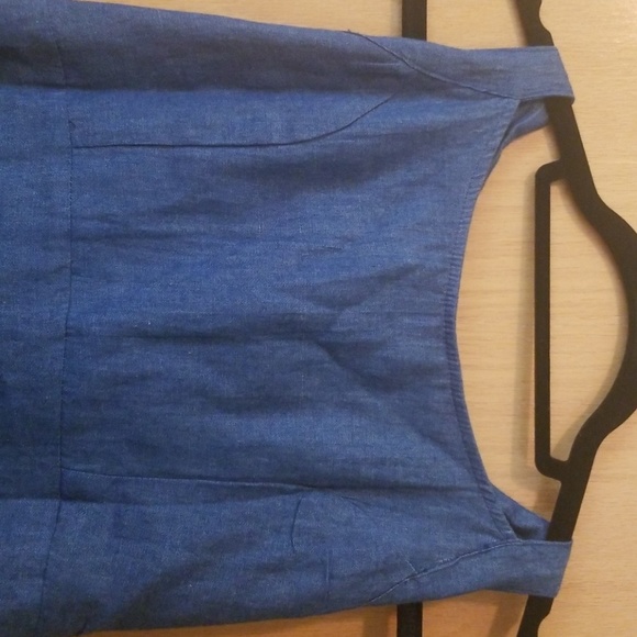 Denim Halter Top With Beautiful Crochet Detail - Picture 3 of 8